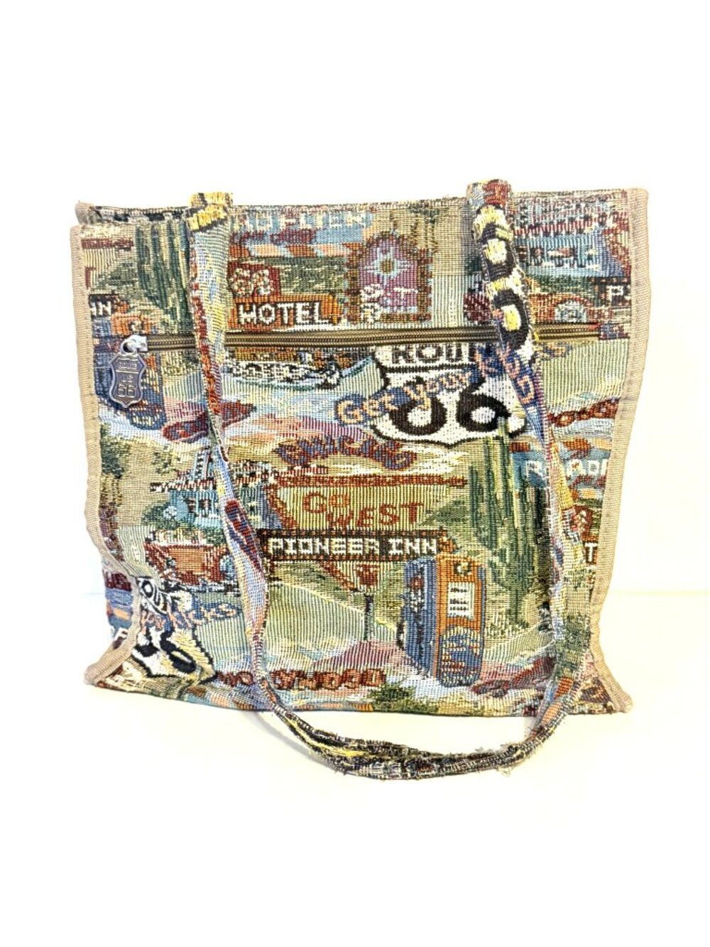 Jade Route 66 Tapestry Tote Bag and Coin Purse US Roadside Americana